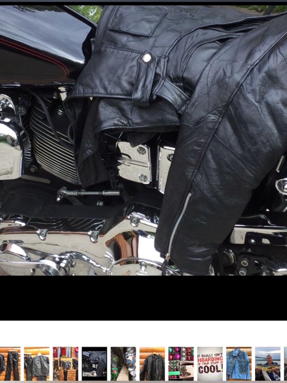 🏍️  LEATHER BOMBER Motorcycle Jacket BLACK Gypsy UniSex - Picture 4 of 16